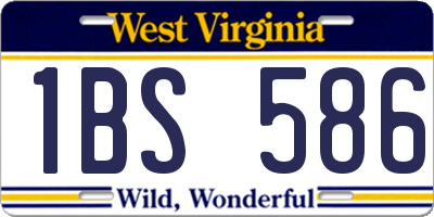 WV license plate 1BS586