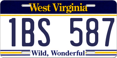 WV license plate 1BS587