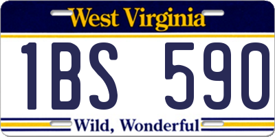 WV license plate 1BS590