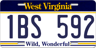 WV license plate 1BS592