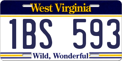 WV license plate 1BS593