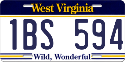 WV license plate 1BS594