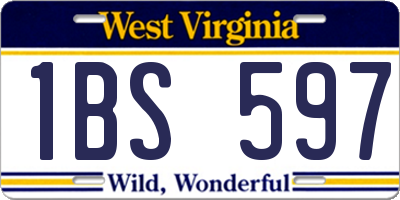 WV license plate 1BS597