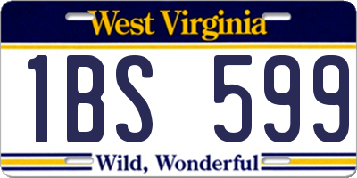WV license plate 1BS599