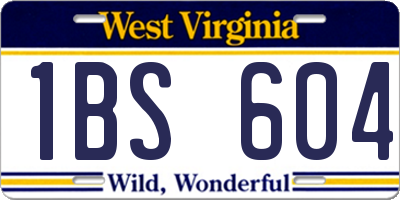 WV license plate 1BS604