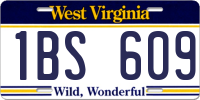 WV license plate 1BS609