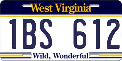 WV license plate 1BS612