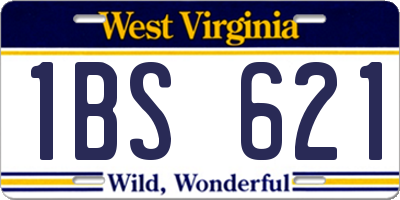 WV license plate 1BS621