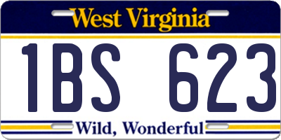 WV license plate 1BS623