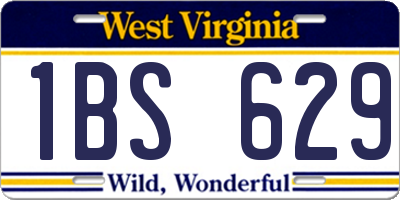 WV license plate 1BS629