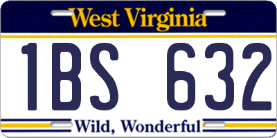 WV license plate 1BS632