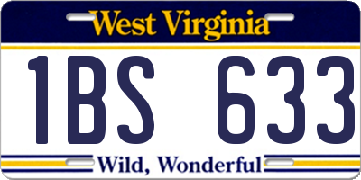 WV license plate 1BS633