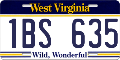 WV license plate 1BS635