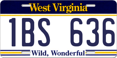 WV license plate 1BS636
