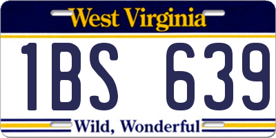 WV license plate 1BS639
