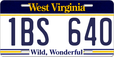 WV license plate 1BS640