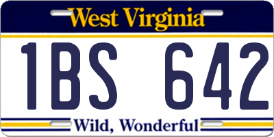 WV license plate 1BS642