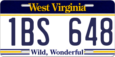 WV license plate 1BS648