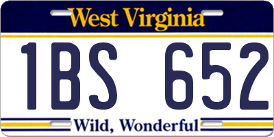 WV license plate 1BS652