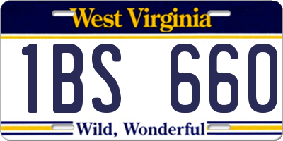 WV license plate 1BS660
