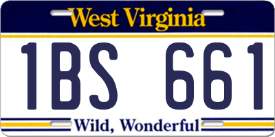 WV license plate 1BS661
