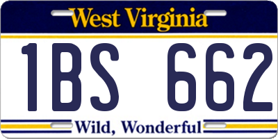 WV license plate 1BS662