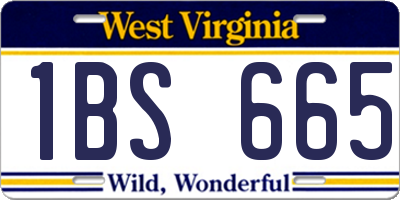 WV license plate 1BS665