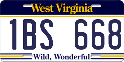 WV license plate 1BS668