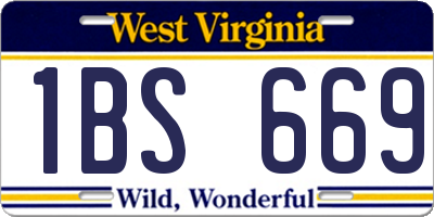 WV license plate 1BS669