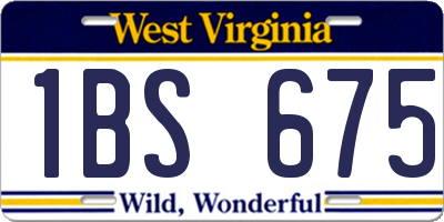 WV license plate 1BS675