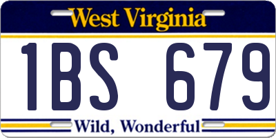 WV license plate 1BS679