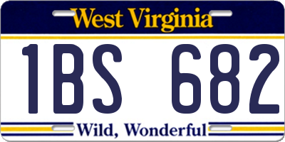 WV license plate 1BS682