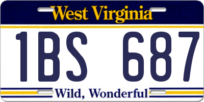 WV license plate 1BS687