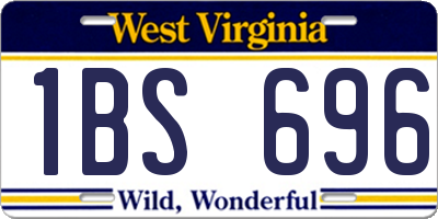 WV license plate 1BS696