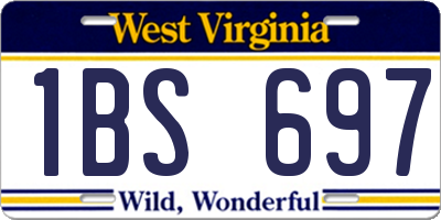WV license plate 1BS697