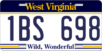 WV license plate 1BS698