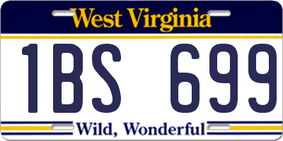 WV license plate 1BS699