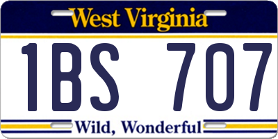WV license plate 1BS707