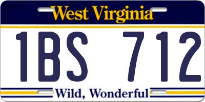 WV license plate 1BS712