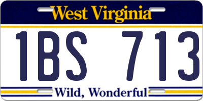 WV license plate 1BS713
