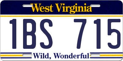 WV license plate 1BS715