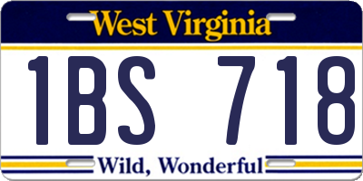 WV license plate 1BS718