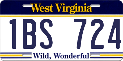 WV license plate 1BS724