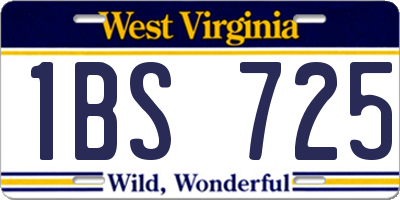 WV license plate 1BS725