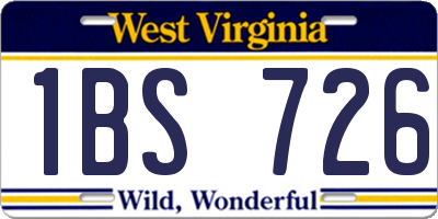 WV license plate 1BS726