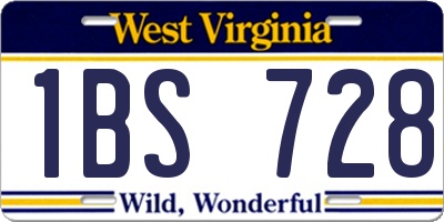 WV license plate 1BS728