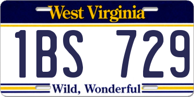 WV license plate 1BS729