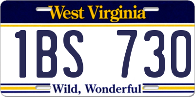 WV license plate 1BS730