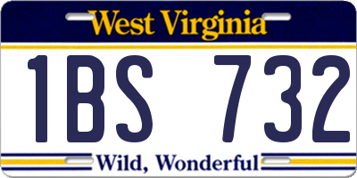 WV license plate 1BS732