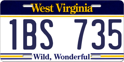 WV license plate 1BS735